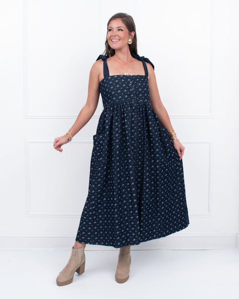 Denim Darling Maxi Dress- Final Sale S Denim Darling Maxi Dress- Final Sale S