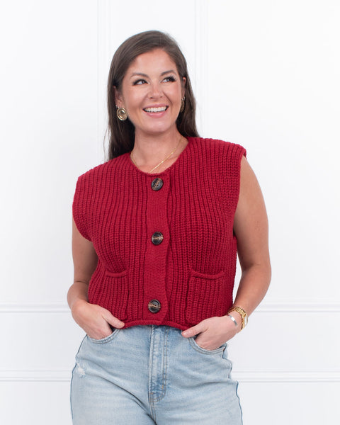 Cherry Lipstick Sweater Vest – The Rosie Boutique